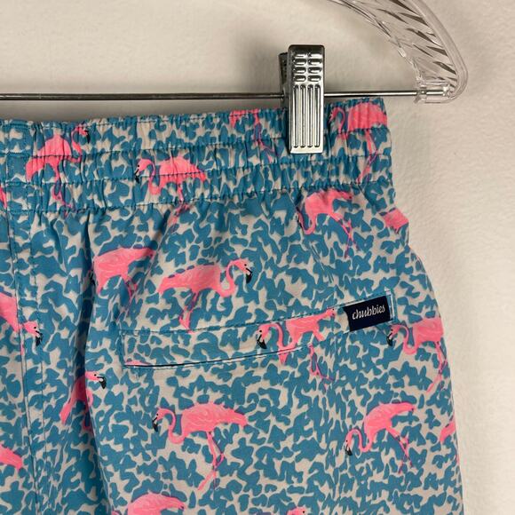 Chubbies The Domingos Are For Flamingos Swim Trunks Blue 5.5" Men's Medium Mesh - Picture 4 of 8